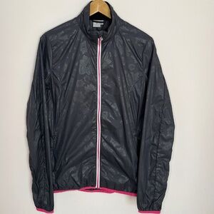 Windbreaker – Charcoal Gray with Pink Trim